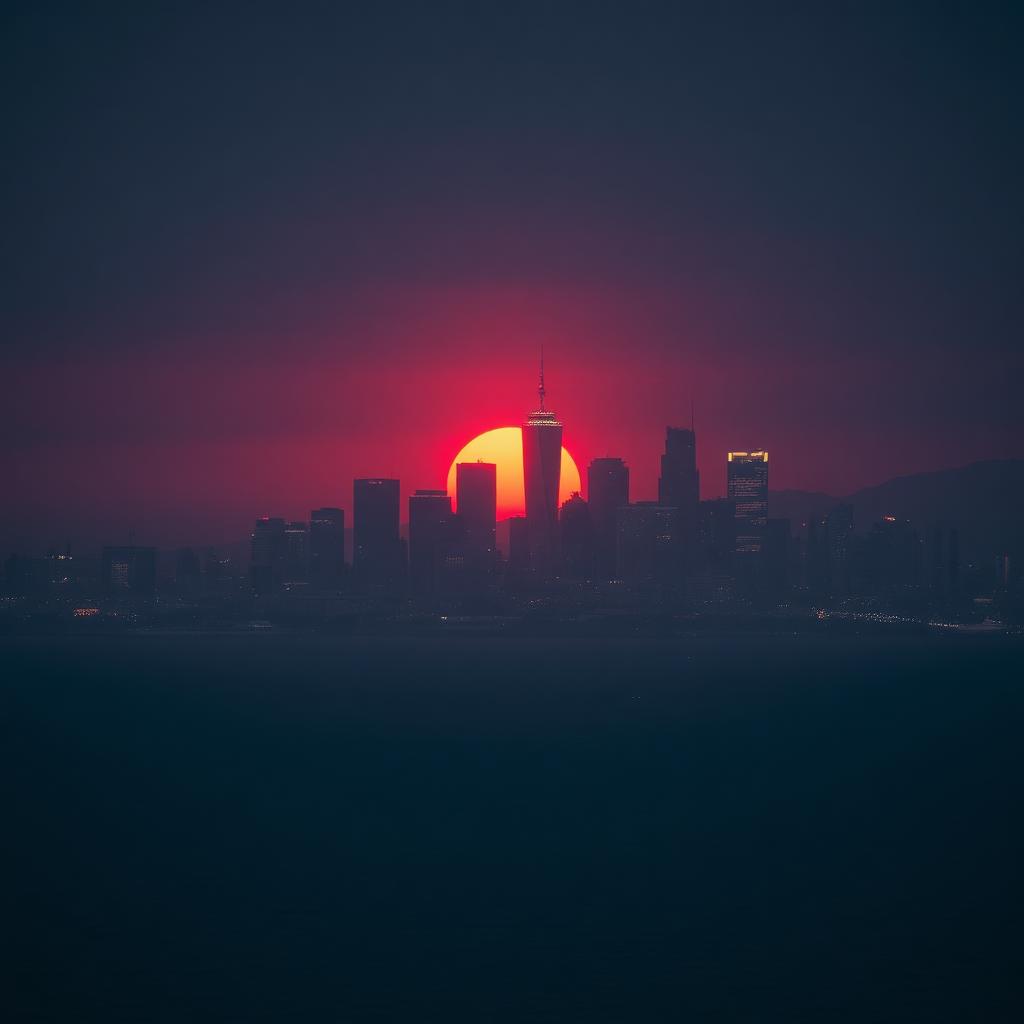 Skyline de Los Angeles au coucher du soleil