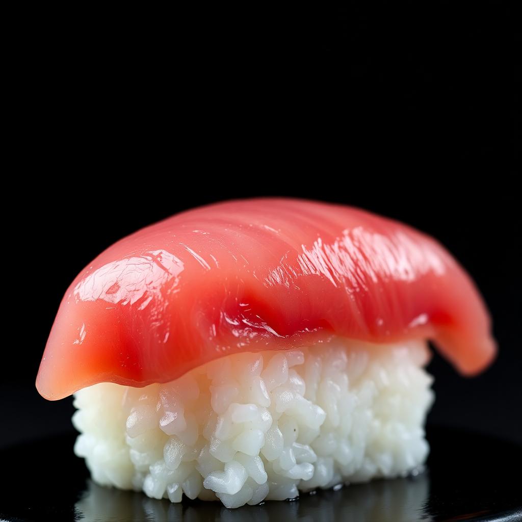 Macro d'un nigiri au thon